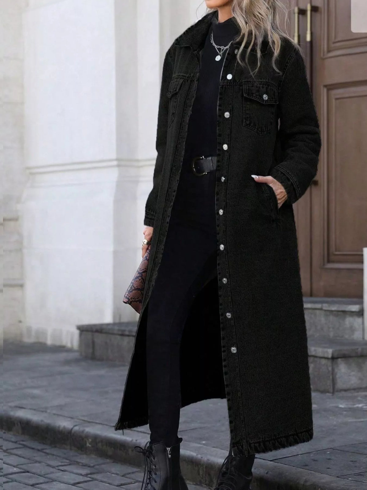 Longline Button-front Denim Jacket (14)