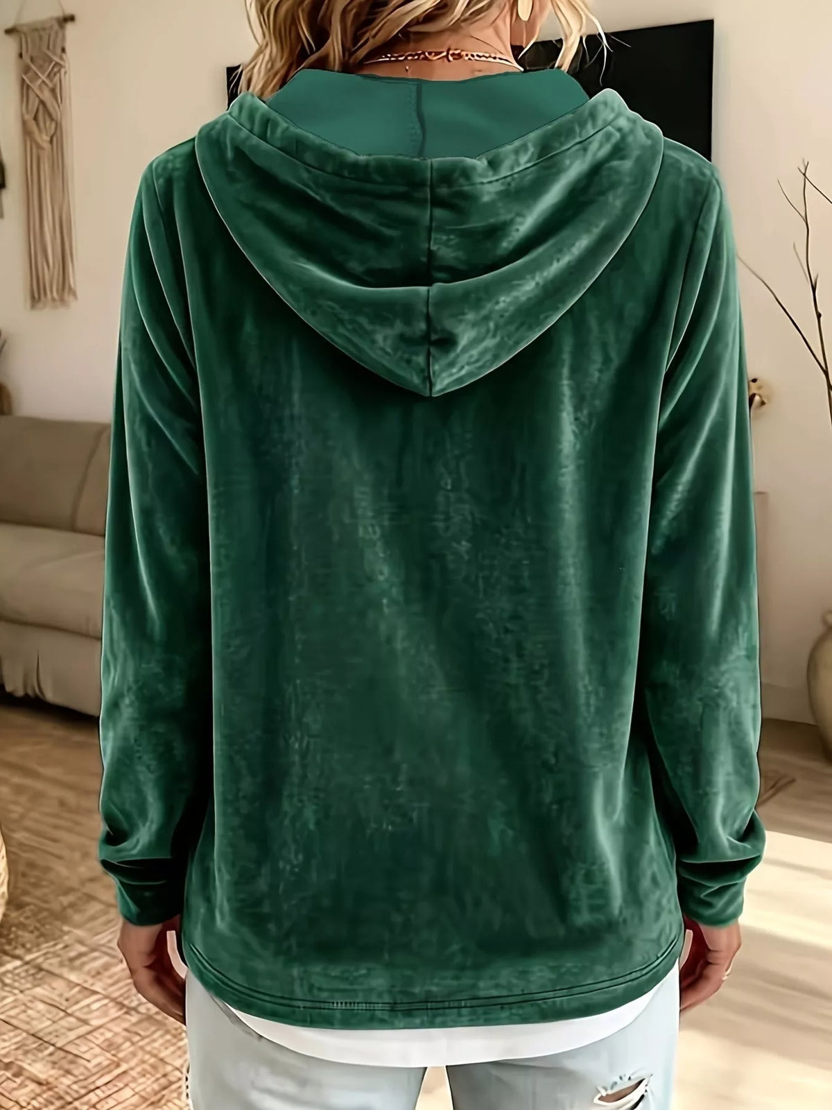 Full Size Drawstring Velvet Long Sleeve Hoodie Plus (8)