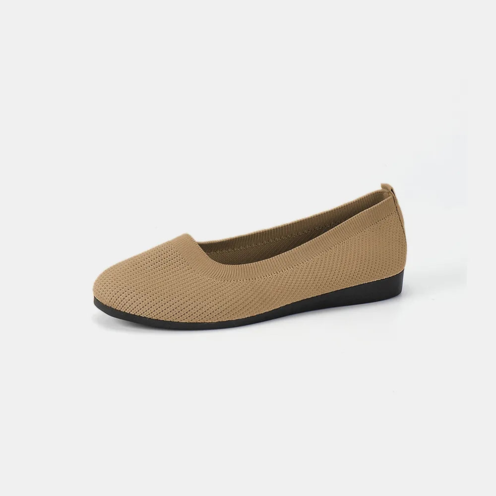 Round Toe Knit Ballet Flats (4)