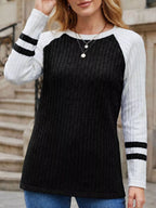 Ribbed Raglan Sleeve T-shirt (18)