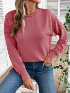 Side Slit Round Neck Sweatshirt (27)