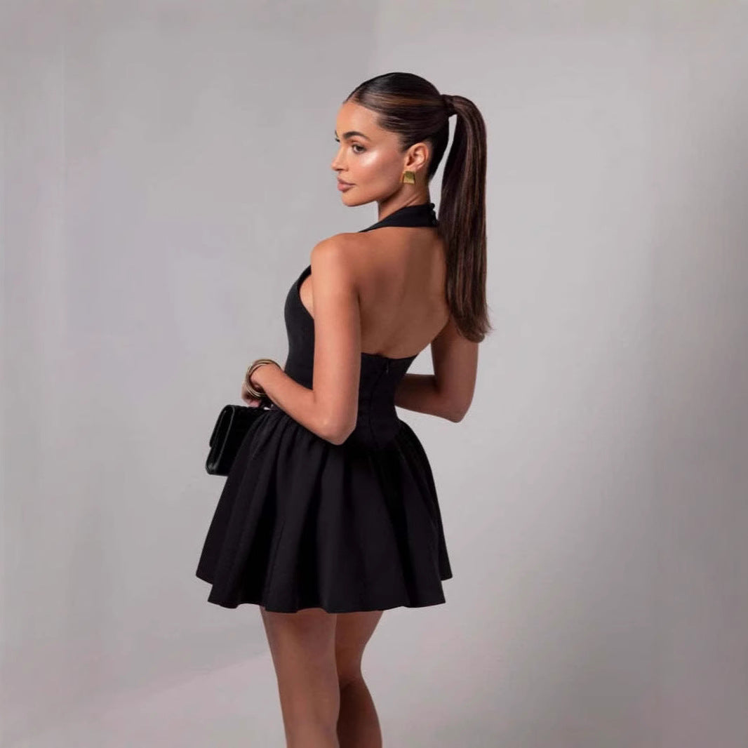 Ruffled Mini Sling Dress Stitching photo 5