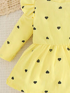 Children's Heart Print Dress Headband Set (5)