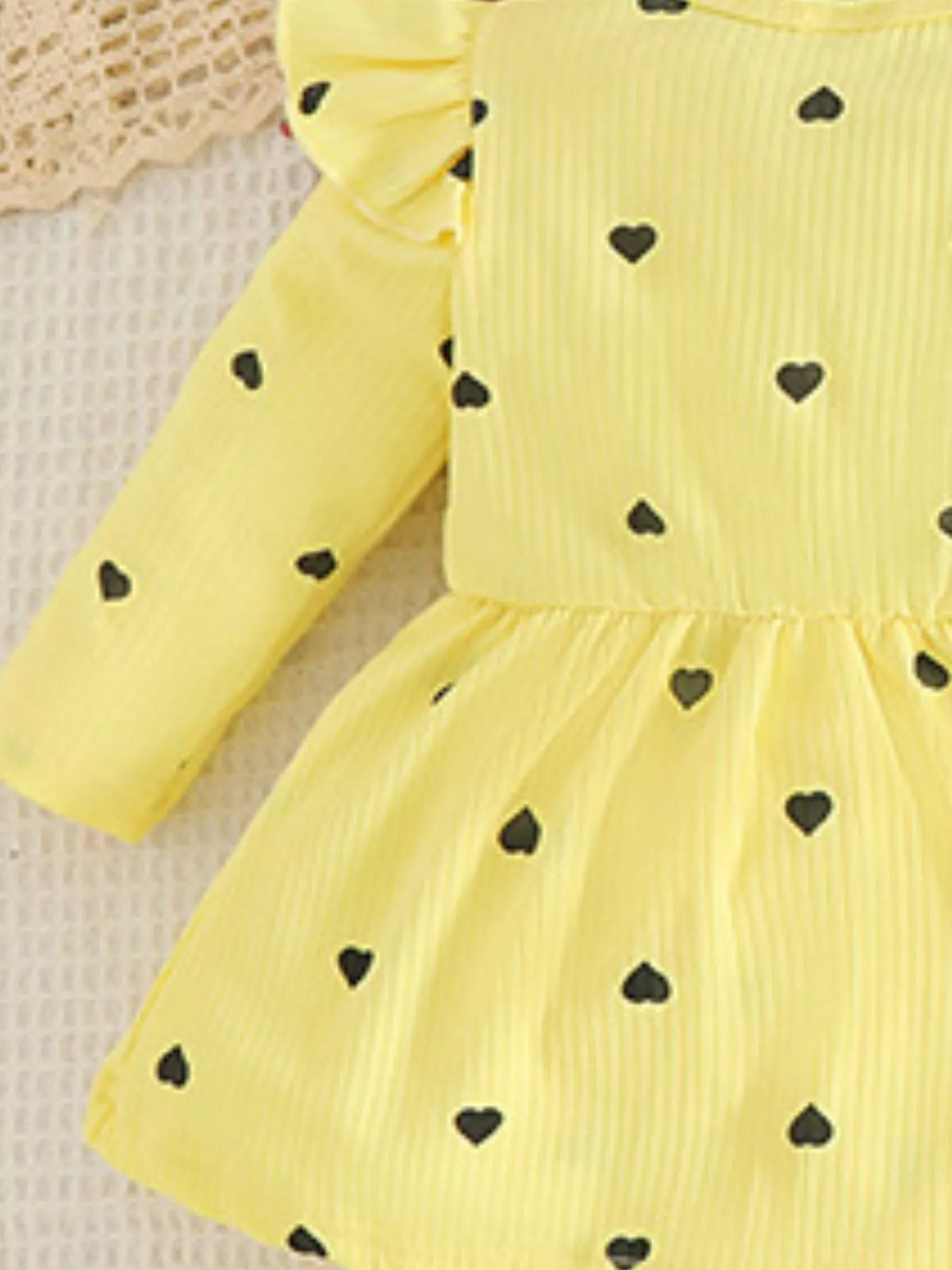Children's Heart Print Dress Headband Set (5)