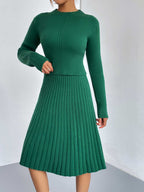 Rib-knit Sweater Skirt Set (7)