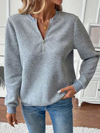 Textured Quarter-zip Sweatshirt (9)