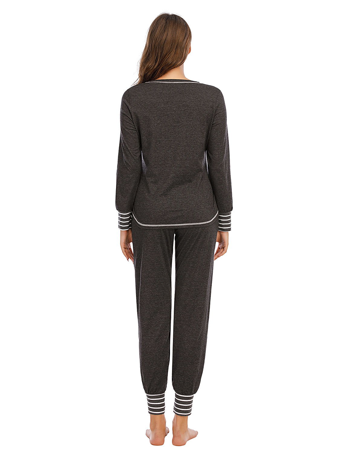 Round Neck Top Pants Lounge Set (2)