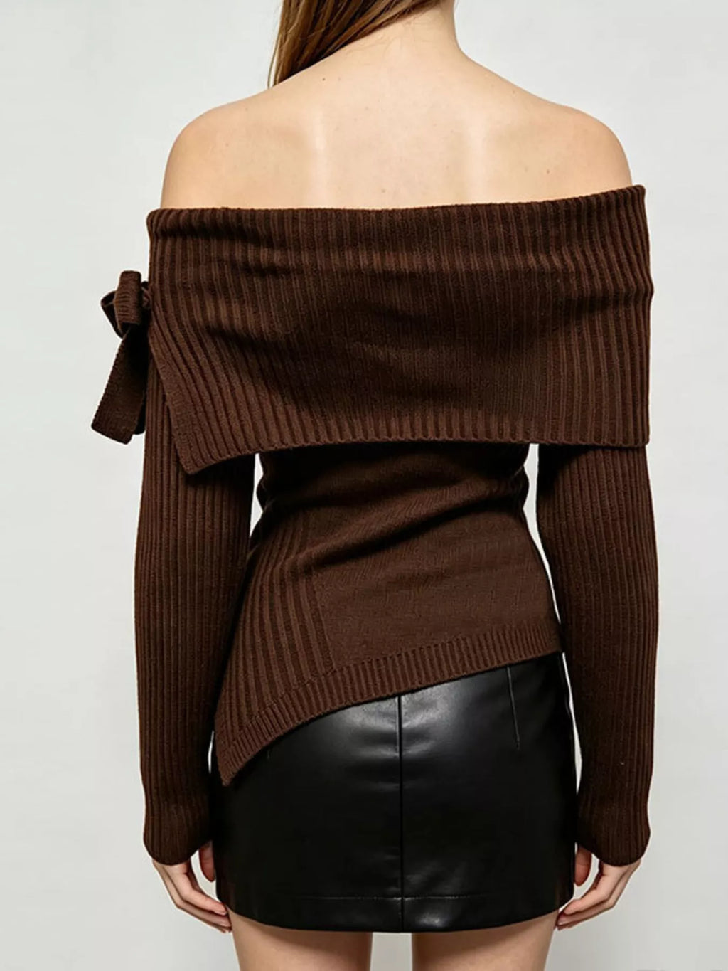 Off-shoulder Ribbed Knit Top (5)