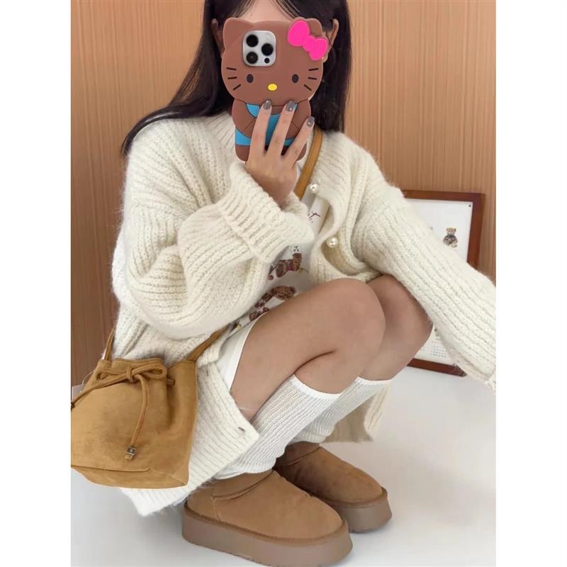Brown Suede Shoulder Bag Simplicity Retro photo 1