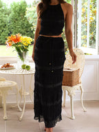 Sleeveless Top Maxi Skirt Set (15)