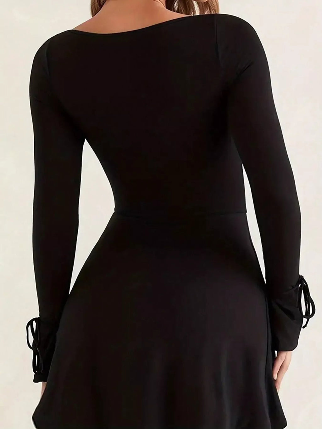 Slit Flare Sleeve Mini Dress (4)