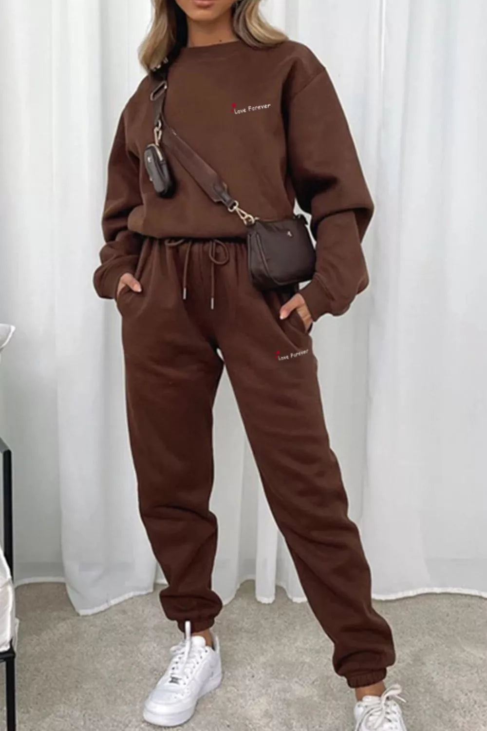 Round Neck Sweatshirt Joggers Set