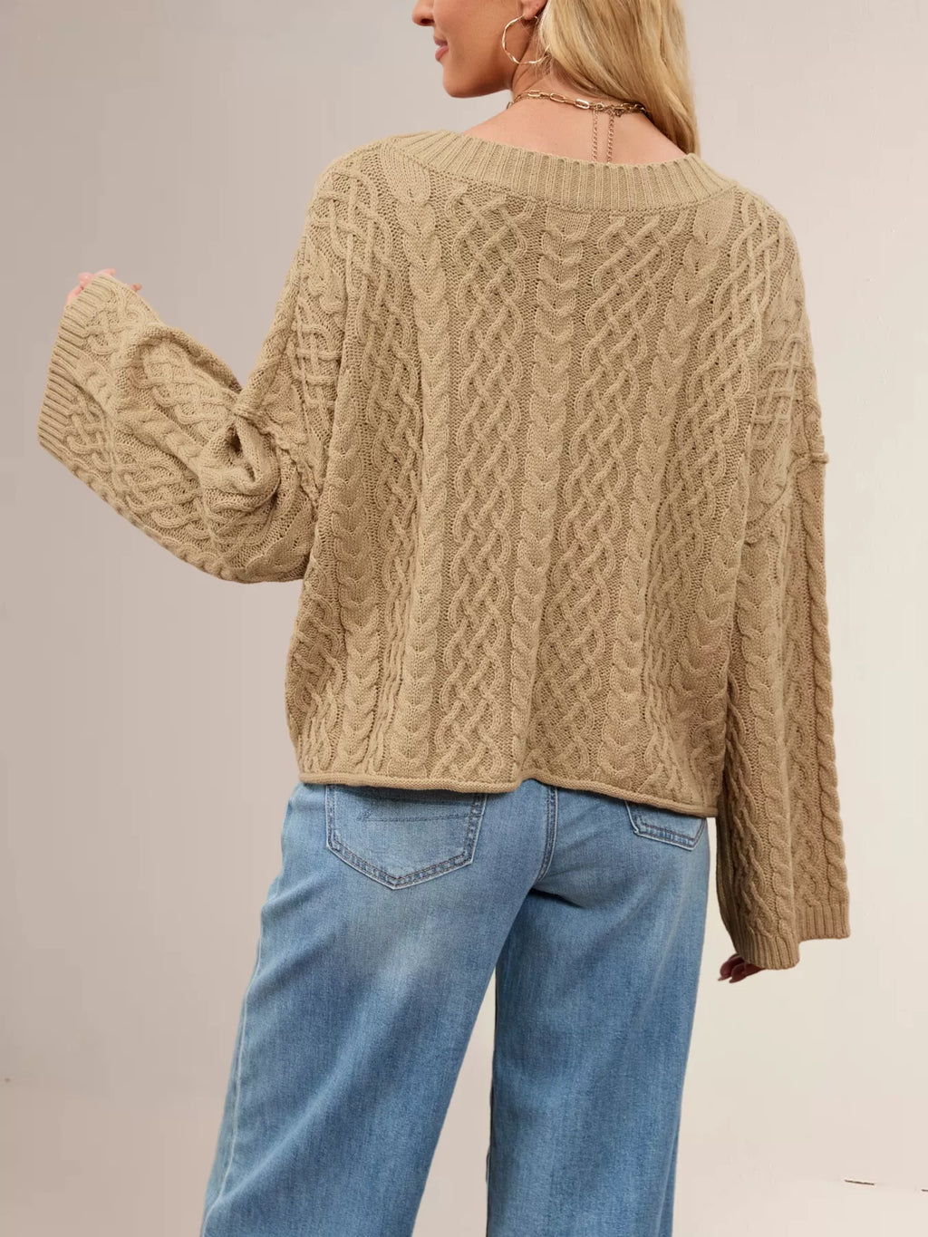 Cable Knit Button-down Cardigan (15)