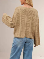 Cable Knit Button-down Cardigan (15)