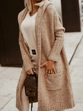 Full Size Hooded Knit Open Front Cardigan Plus (3)