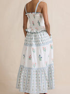 Smocked Ruffled Square Neck Maxi Dress (2)