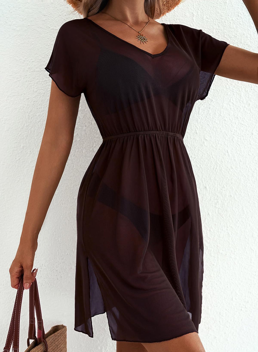 Printed Short Sleeve Mini Dress (31)