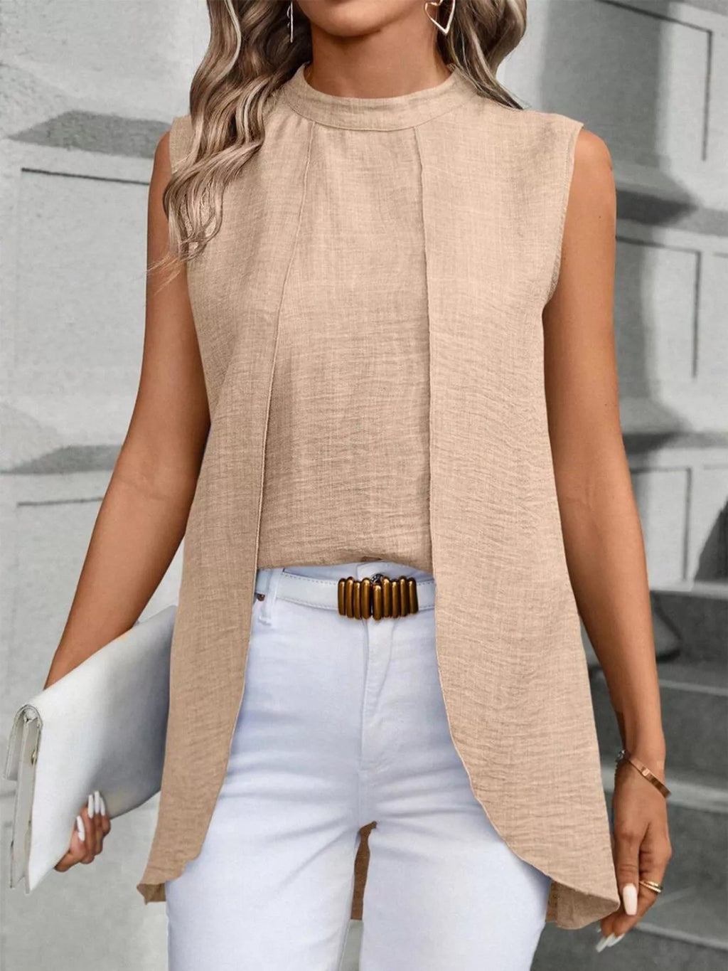 Mock Neck Sleeveless Top (2)
