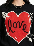 Heart Round Neck Ribbed Sweater (5)