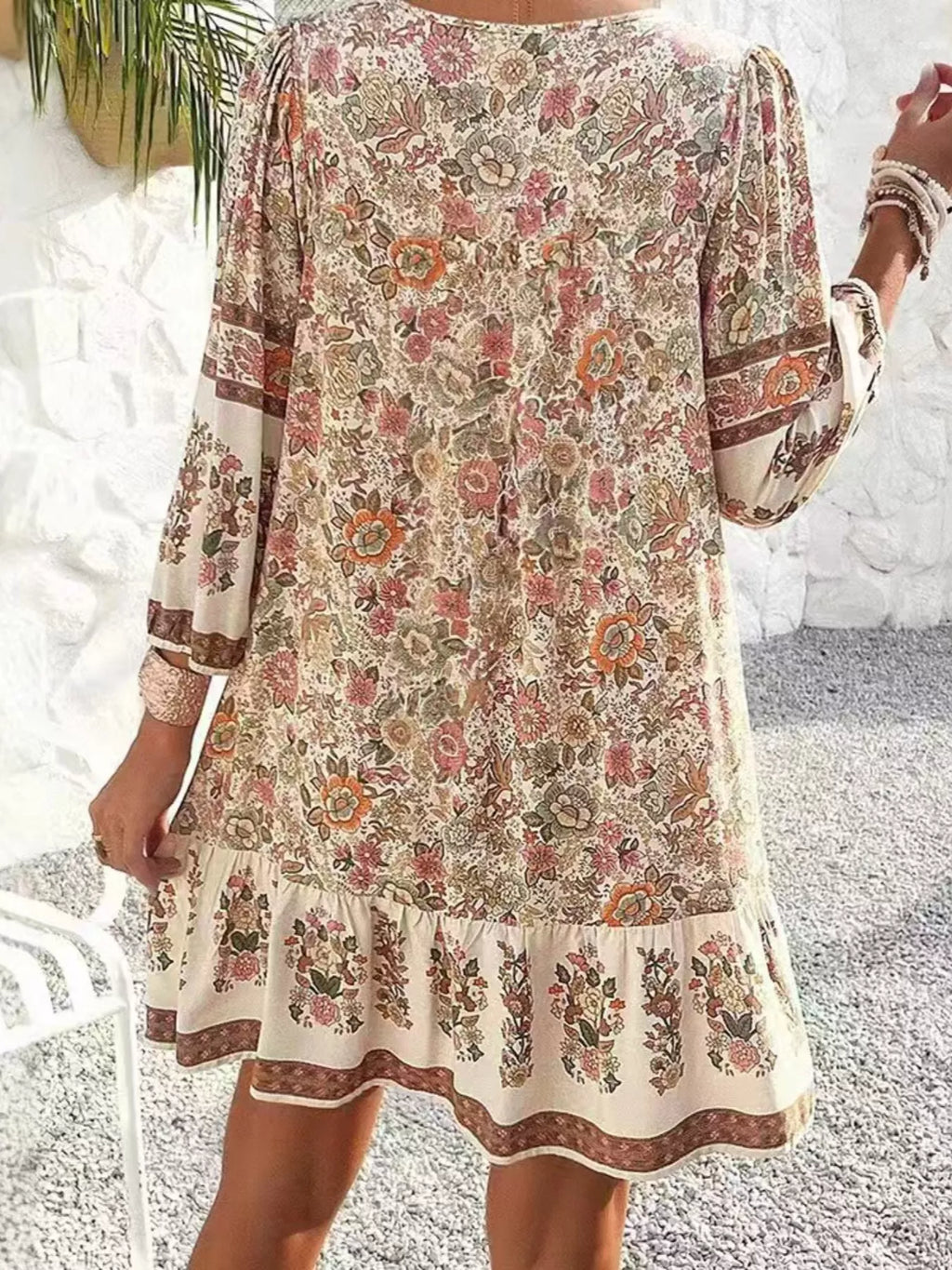 Floral Print Tassel Tie Neck Mini Dress (21)
