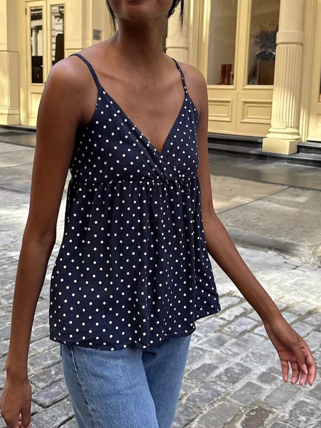 Polka Dot V-neck Flowy Cami (8)