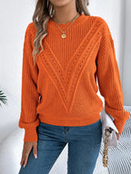 Openwork Round Neck Sweater (10)