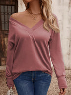 V-neck Long Sleeve Top (17)