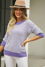 Printed Round Neck Dropped Shoulder Sweater (11)