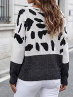 Full Size Leopard One Shoulder Sweater Plus (2)
