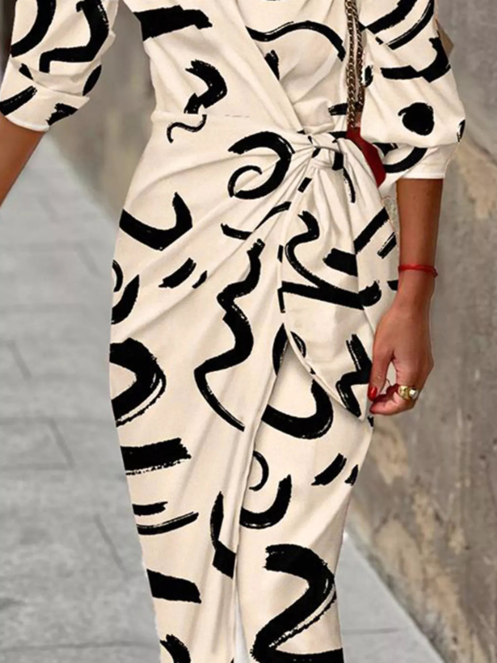 Printed Collared Neck Shirt Dress (9)