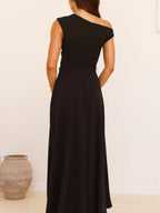 Single Shoulder Tie Waist Maxi Dress (7)