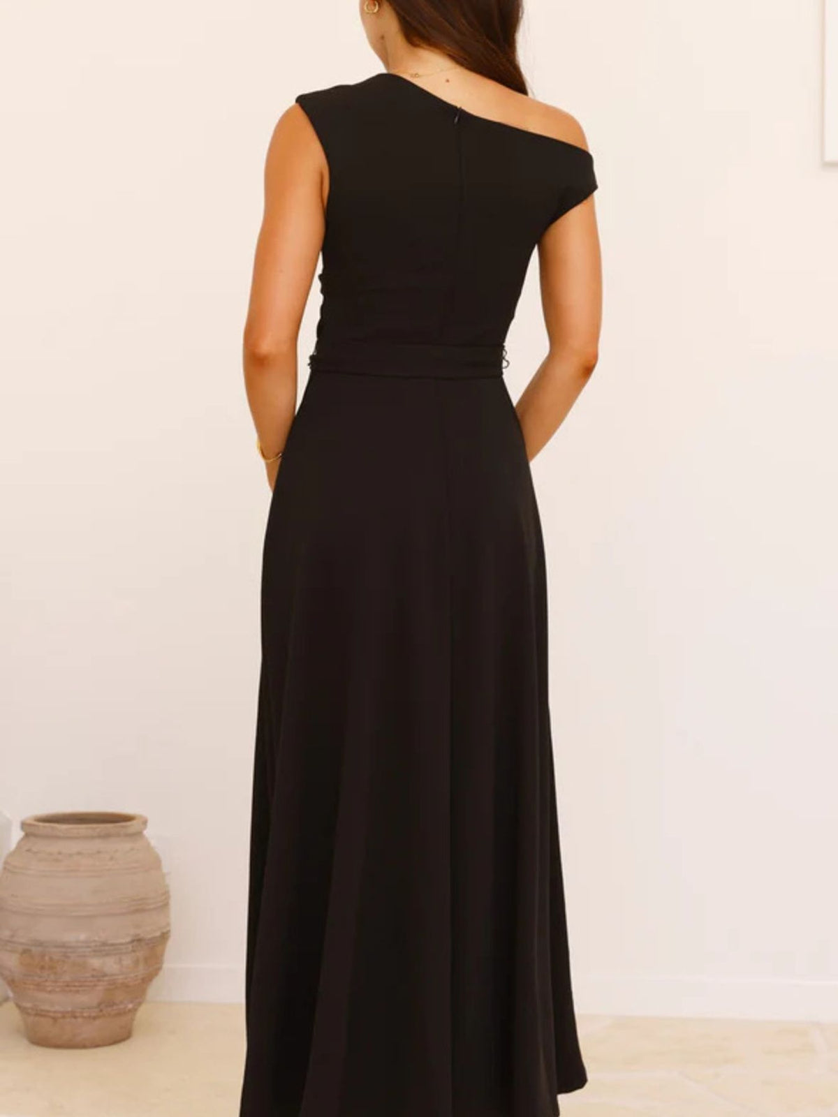 Single Shoulder Tie Waist Maxi Dress (7)