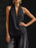 Full Size Halter Neck Top Wide Leg Pants Plus (2)