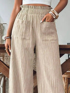 Pocketed Elastic Waist Wide Leg Pants (7)