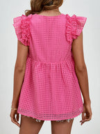 Ruched V-neck Cap Sleeve Blouse (21)