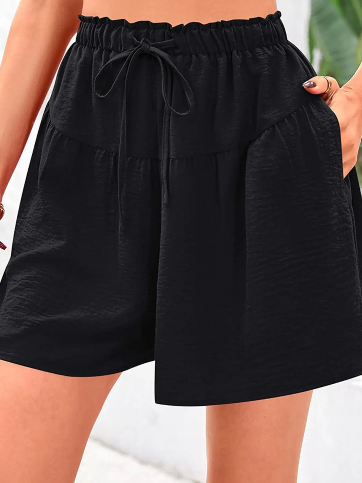 Full Size Casual Drawstring High Waist Relaxed Shorts Plus (19)