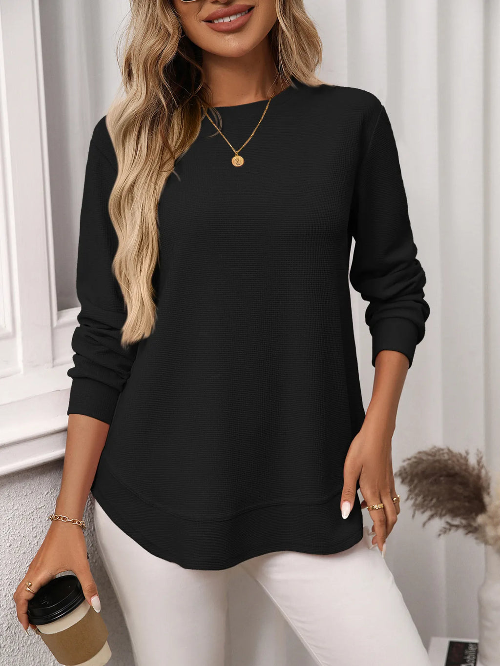 Long Sleeve Round Neck T-shirt (15)