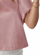 Round Neck Puff Sleeve Satin Top (12)