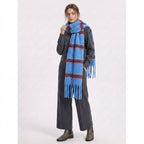 Cashmere-like Loop Yarn Chunky Ribbed Striped Scarf photo 5