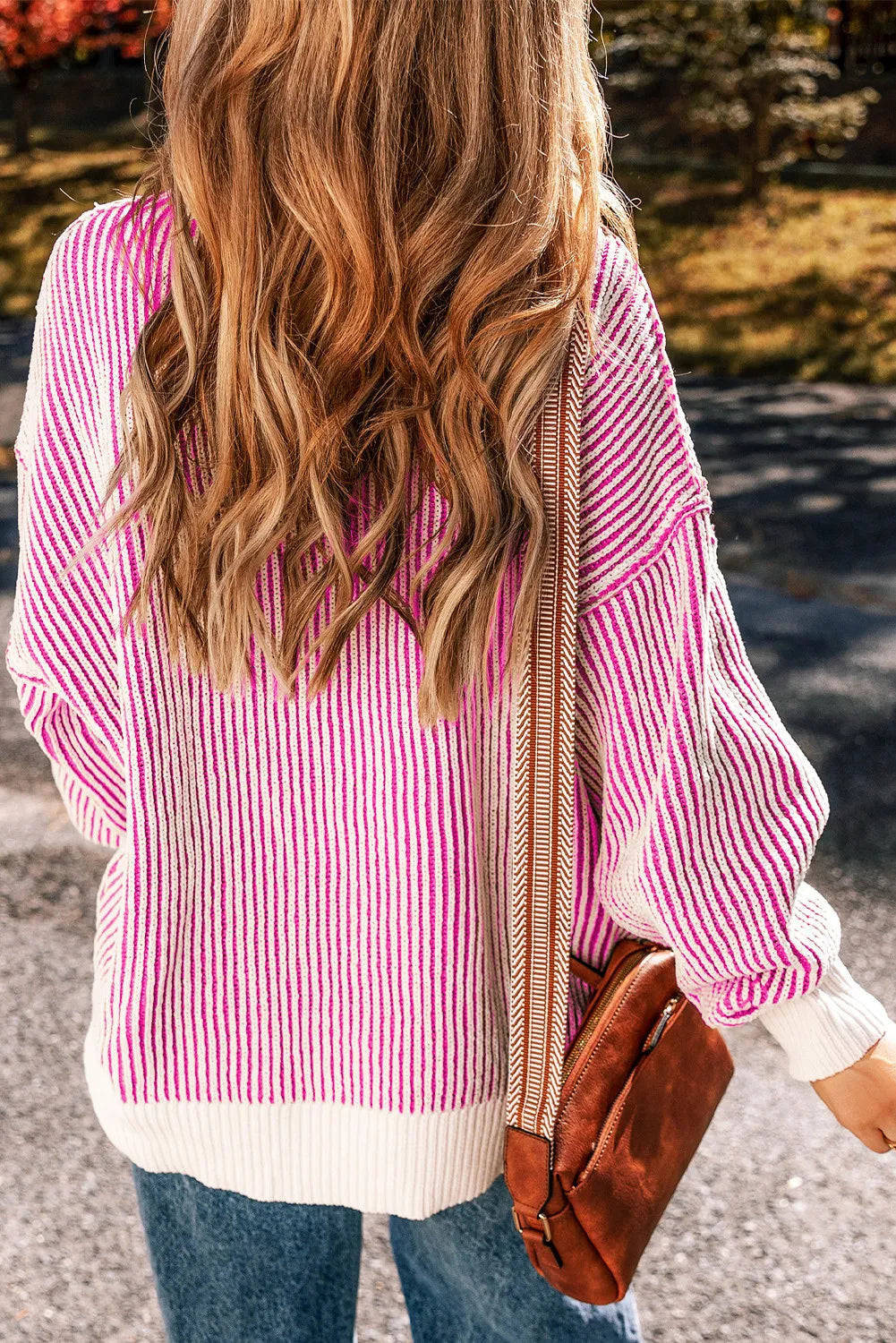 Round Neck Dropped Shoulder Sweater (9)