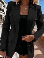 Lapel Collar Long Sleeve Blazer (10)
