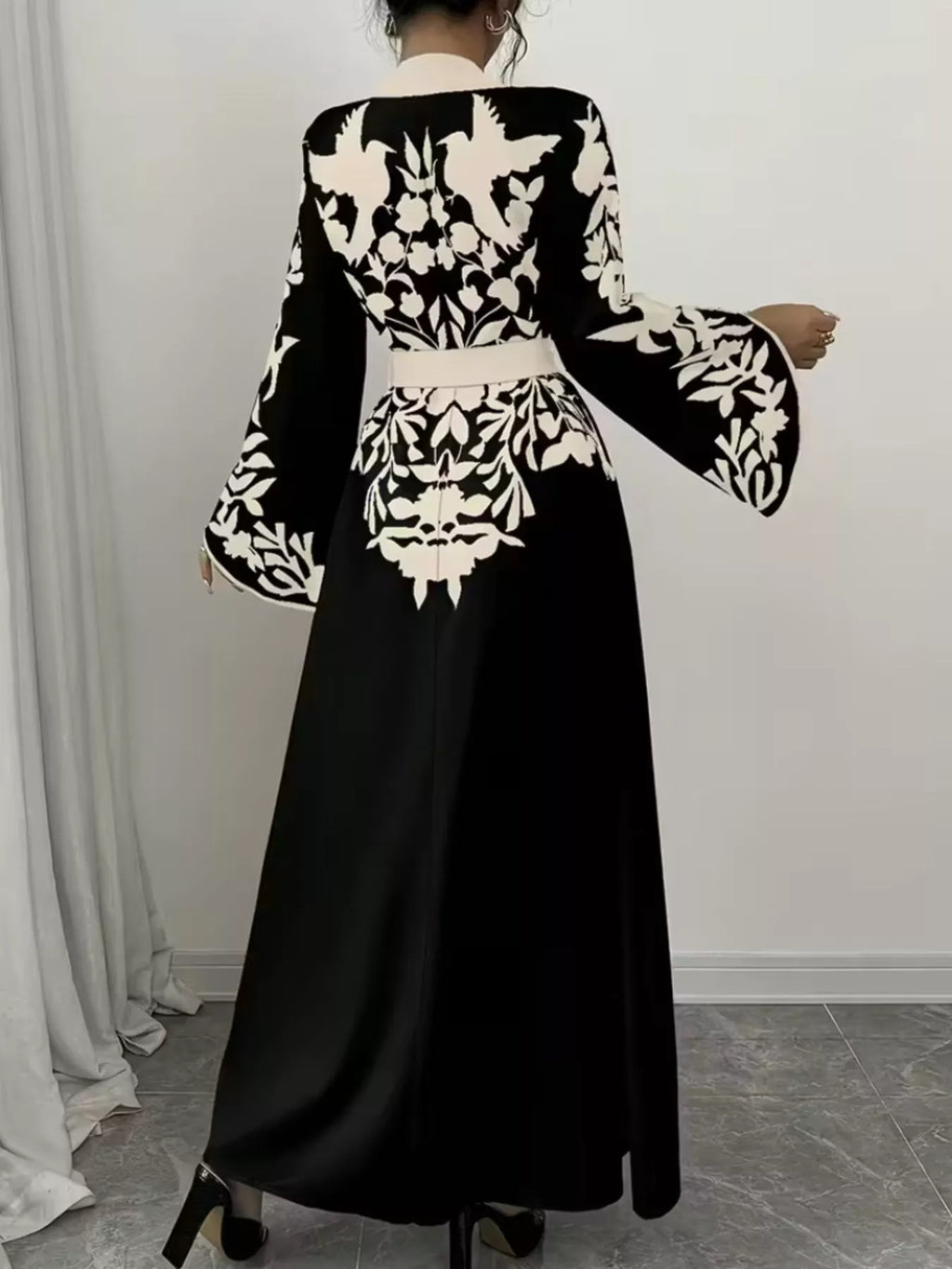 Printed Tie Waist Maxi Dress (8)