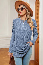 Round Neck Puff Sleeve T-shirt (5)