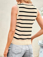 Striped Button-front Sweater Vest (16)