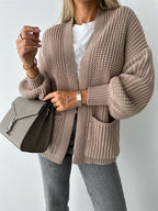Open Front Dropped Shoulder Cardigan (2)