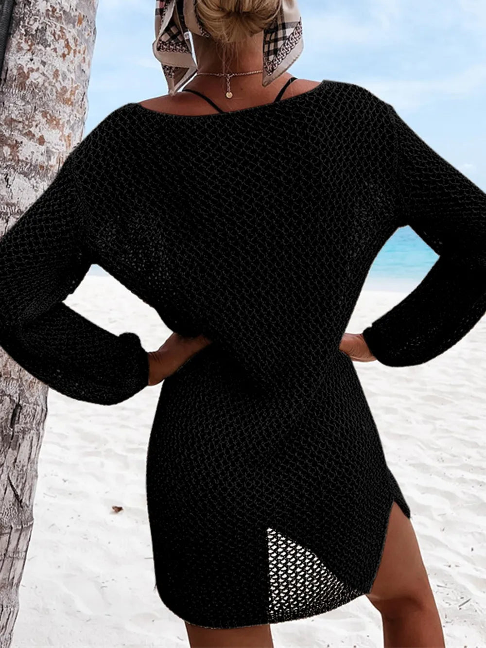 Openwork Tie Neck Cover-up (11)