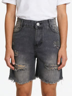Full Size Ripped Frayed Hem Denim Shorts Plus (4)