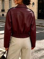 Faux Leather Zip Up Jacket (8)