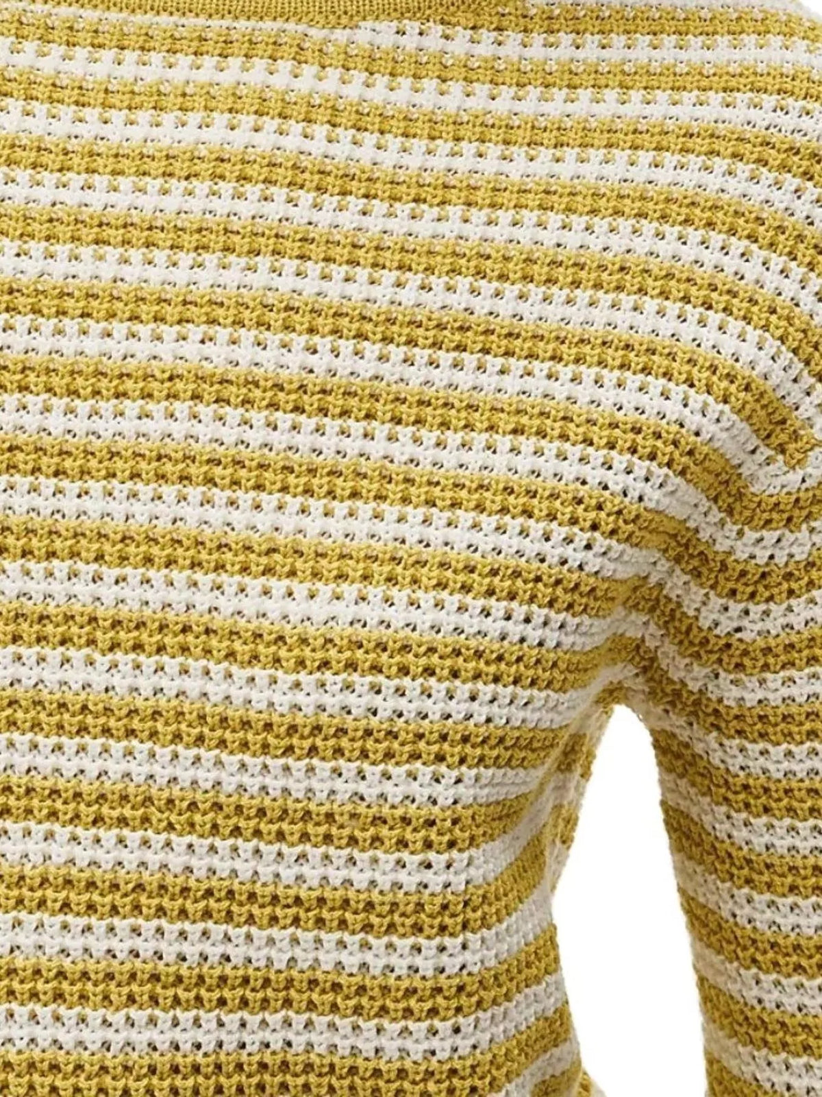 Striped Boat Neck Knit Sweater (15)