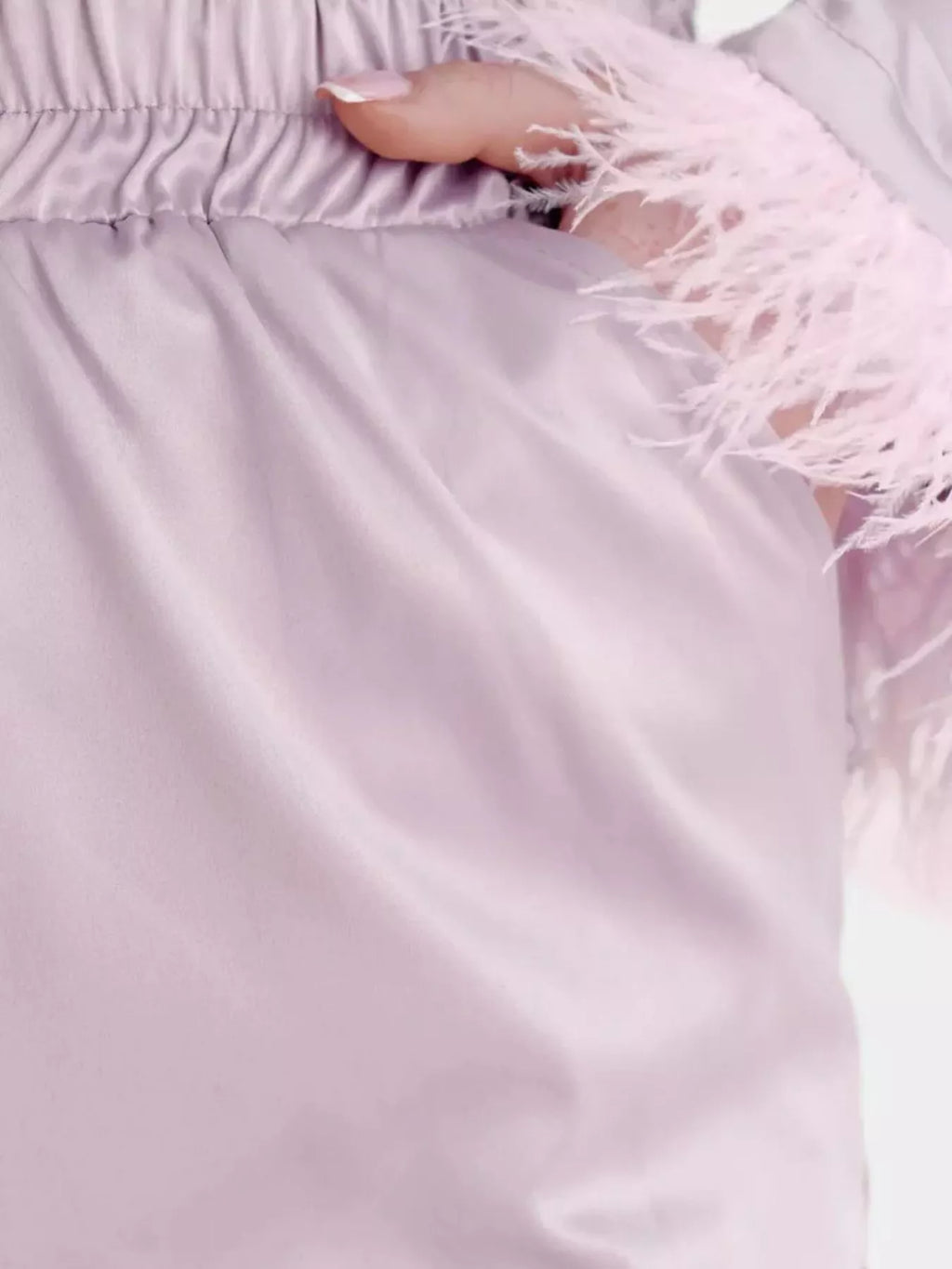Silky Button Up Top Pants Lounge Set (7)